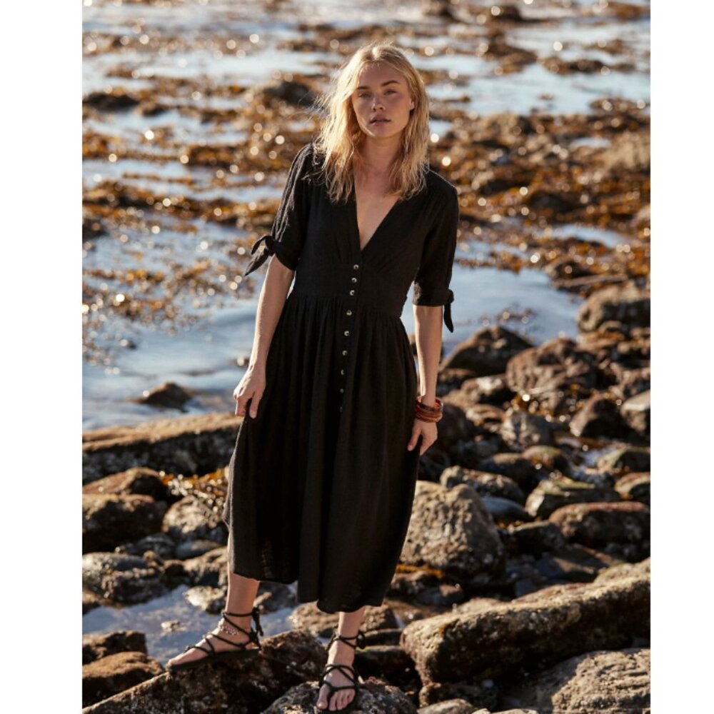 Free People Love Of My Life Midi Dress Black Large